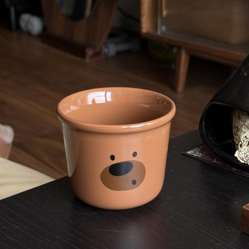 

Милая маленькая керамическая чашка для воды мятно-зеленого цвета с кроликом, кофейная чашка с медведем, парная пиала для риса 350ml