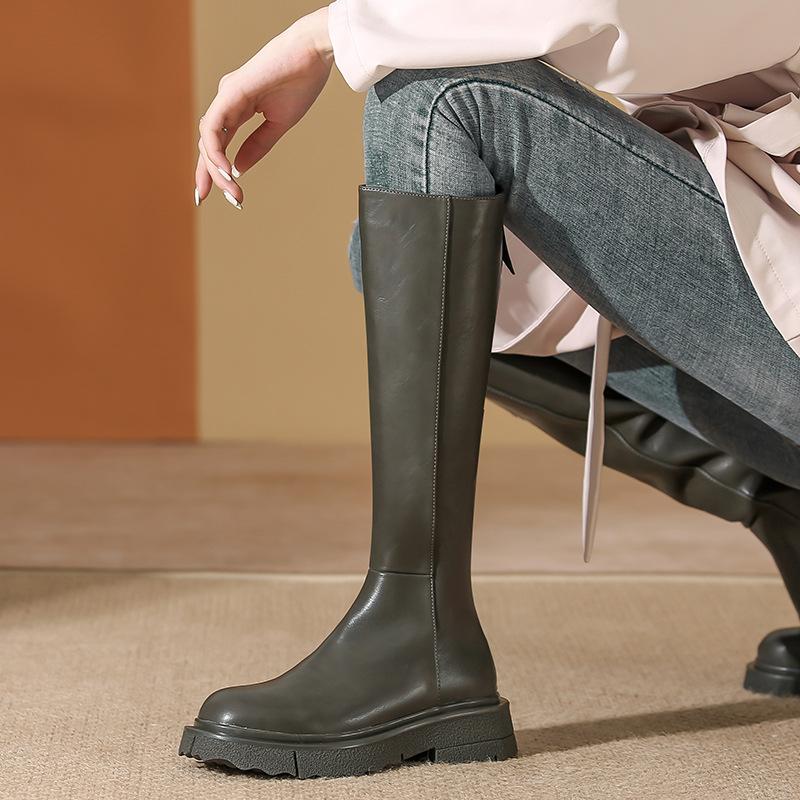 Knight Boots Women's Autumn and Winter Platform Boots But Knee Boots Women's British Style Boots