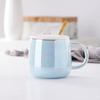 High-Value Ceramic Water Cup With Lid And Spoon, Household High Temperature Resistant Office Small Fresh And Simple Wind Cup