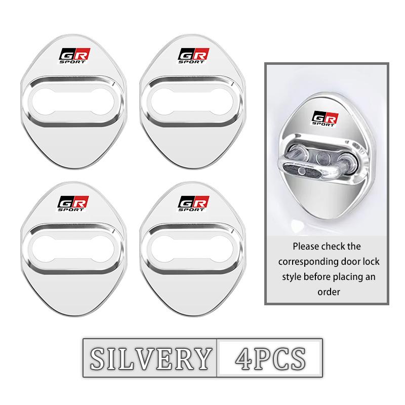 

4Pcs Zinc Alloy Car Door Lock Buckle Protective Covers For Toyota Crown GR Corolla YARIS Auris C-HR Hilux Vios Prius
