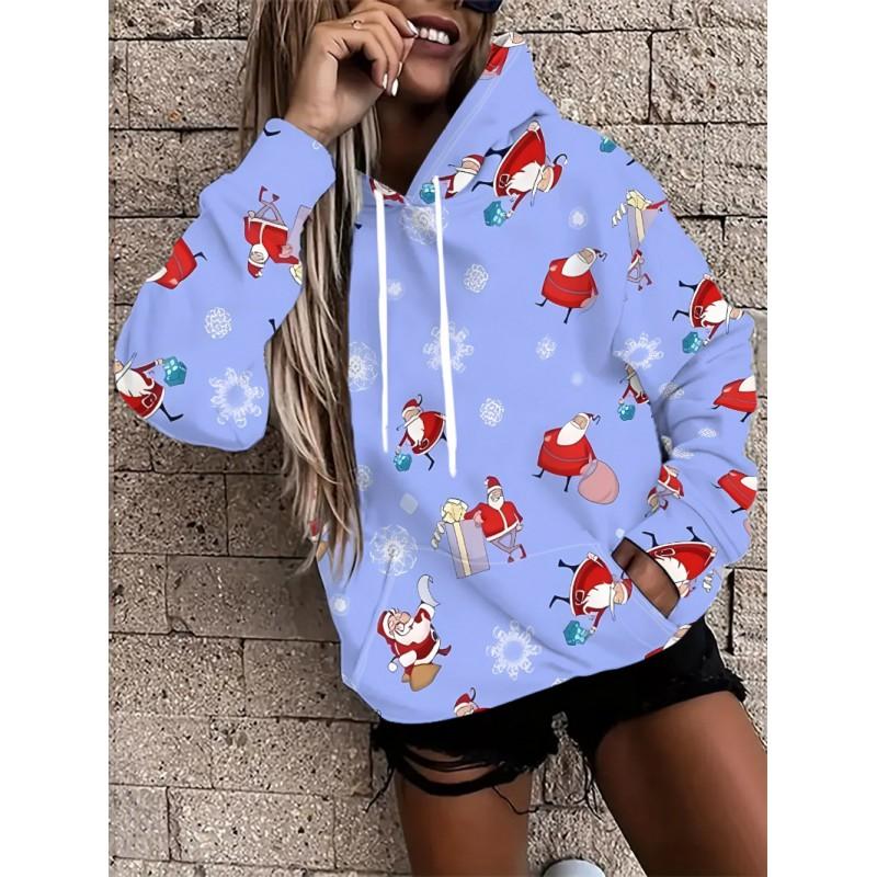 Womens Oversized Hooded Sweatshirt With Botanical Cartoon Print Loose Fit Comfortable Casual Top 2025