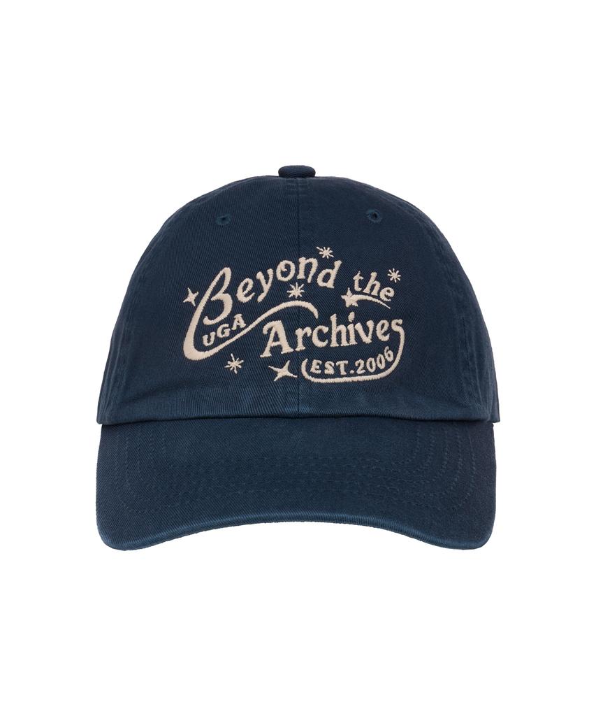 Yunibeoseugameonteu Universe Lettering Washed Ball Cap_Navy