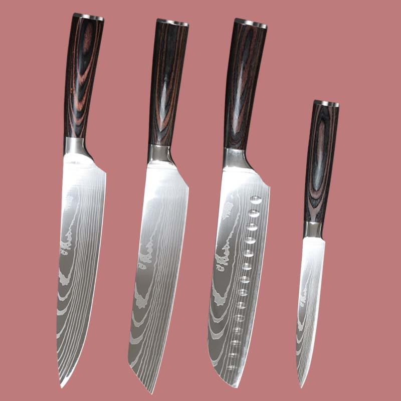 

Набор кухонных ножей 4 шт. Нож шеф-повара из нержавеющей стали, нож для овощей, нож мясника, нож для фруктов, тесак, ручная ковка, для обвалки