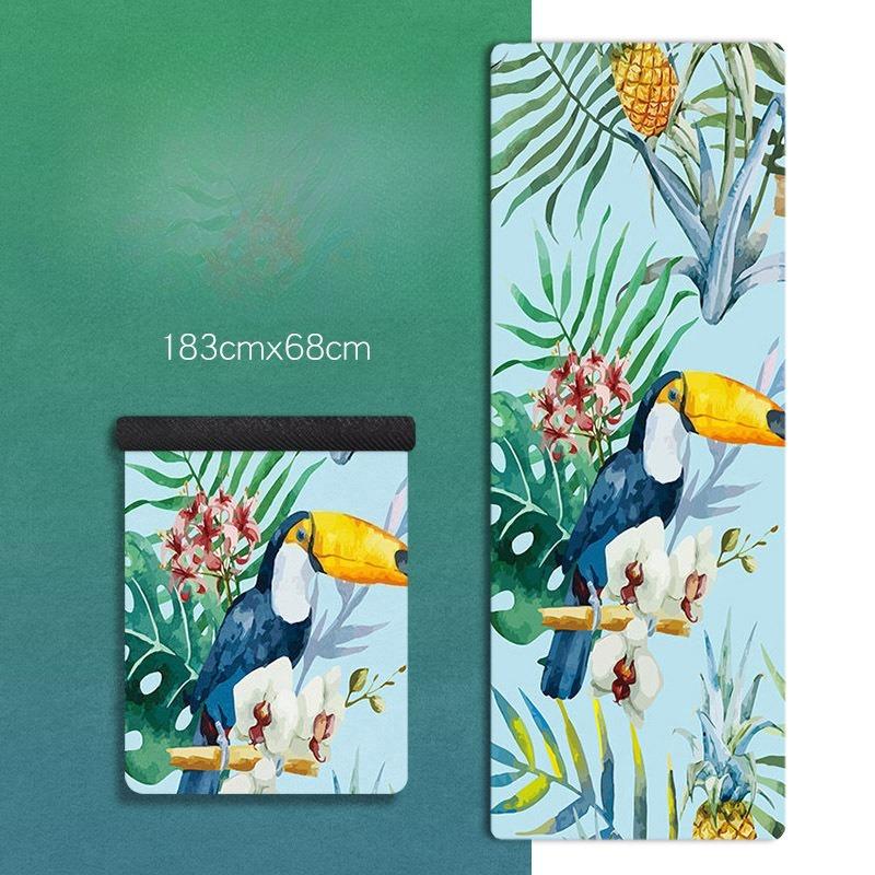 1.5mm Foldable Suede Yoga Mat Natural Rubber Fitness Mat Non Slip Sweat Absorbent Portable Travel Exercise Mat For Pilates
