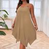 Women's Plus Size Casual Loose Fit Round Neck A Line Strapless Sleeveless Dress
