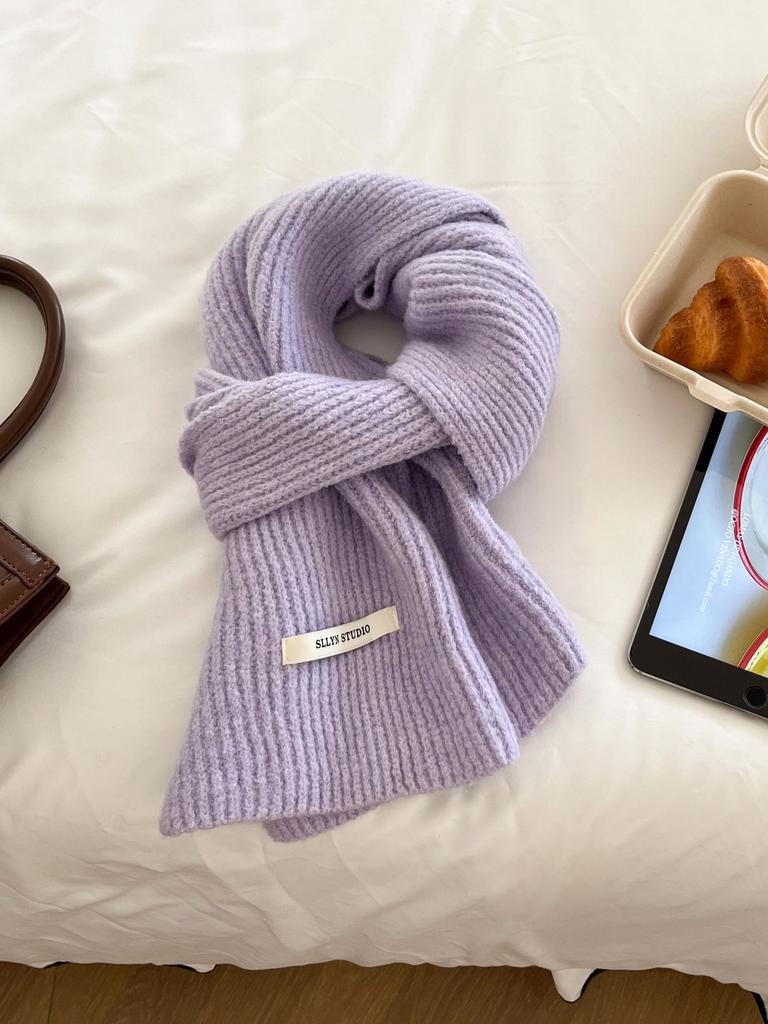 Damen Weicher Uni-Schal Warmer Dicker Plüschschal Lässiger Herbst Winter Mode Halstuch Für Täglich Draußen