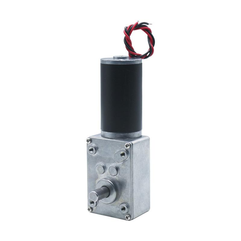 DC12V 24V Powerful Torque Gearmotor Metal Turbo Worm Gearbox Type-D Shaft Reversed Low Speed 70kg.cm Self-Lock Worm Gear Motor