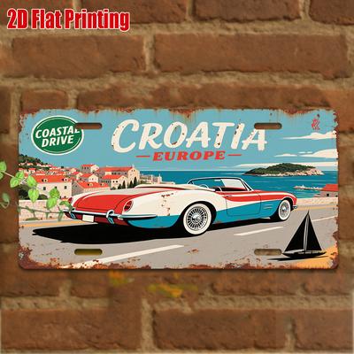 D Flatpc Vintage Metal Sign for Decorationg Only Outdoor Wall Art (xcm)COASTAL DRIVE CROATIA Aluminum Sign