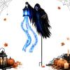 Halloweenowy Żniwiarz Dusz Solarna Lampa Ogrodowa, 90cm Animowany Kostucha Wbijany w Ziemię Dekor do Ścieżki Zewnętrznej Dekoracja Podwórka