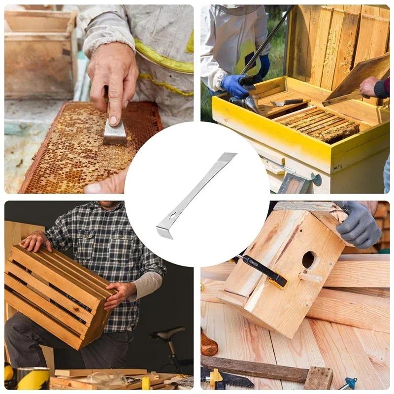 Stainless Steel Pry Bar Scraper Flat Metal Scraper Nail Puller Wooden Board Removal Tool for Paint Removal Honey Cutting
