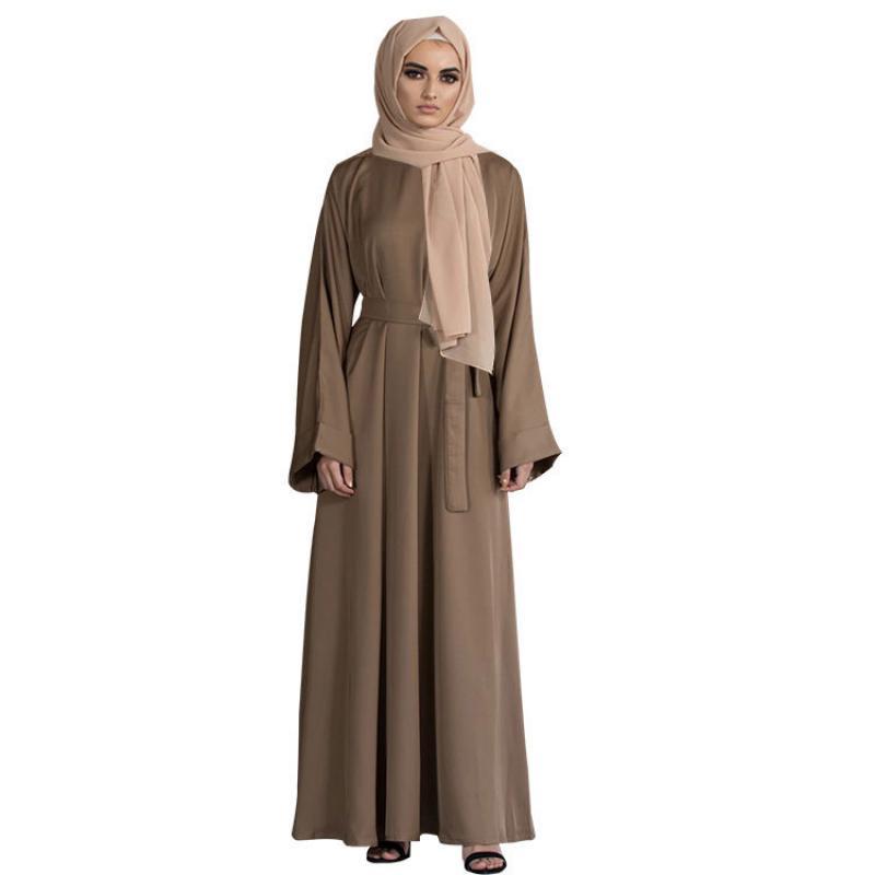 Abaya Women Muslim Long Dress Kaftan Solid Loose Plus Size Middle East Gown Jubah Baju Muslim Baju Raya [excluding Headband]