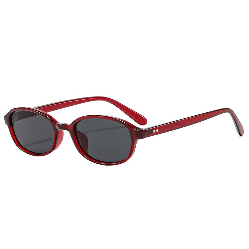 SO&EI Ins Popular Fashion Oval Sunglasses Women Vintage Rivets UV400 Men Punk Clear Lens Frame