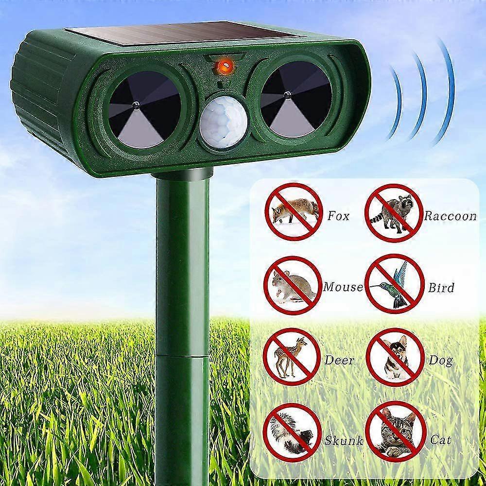 Scaccia Gatti Ultrasonico, Repellente per Gatti Solare Repellente per Animali Ultrasonico Impermeabile Con Rilevatore di Movimento e Flash, Repellente per Animali Domestici Tw