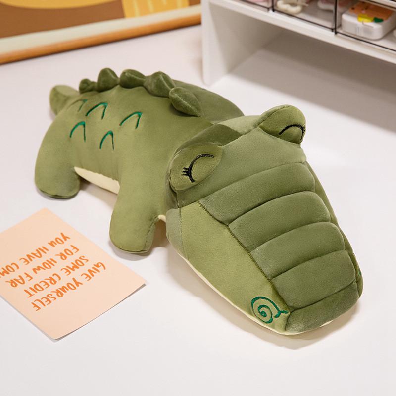 Adorável Almofada de Pelúcia Jacaré Mãe e Bebê com Pelúcia Curta Macia para Crianças