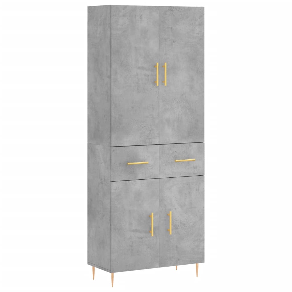 Highboard Concrete Grey 69.5 x 34 x 180 cm Particleboard