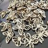 50pcs Laser Cut Butterfly Decoration, Hollow Unfinished Wood Decoration, DIY Painting Graffiti Ornaments, Wooden Craft