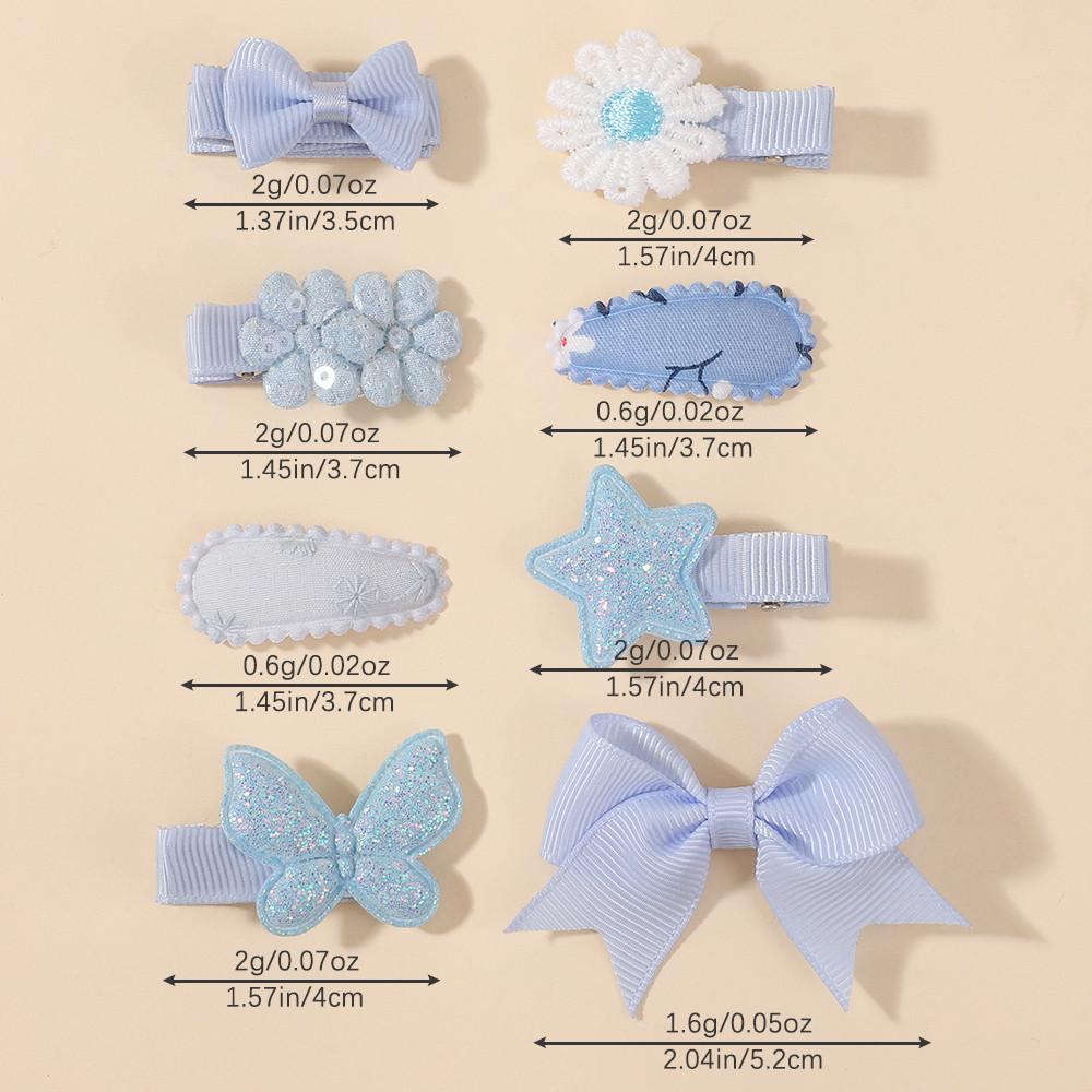 8Pcs/Set Girls Lovely Barrette Hairclips Sweet Bowknot Minni Hair Clips for Girls Fresh Hair Accessories Gift