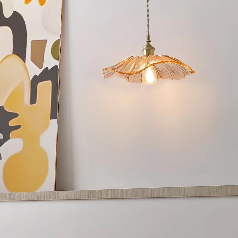 Clear Glass LED Hanging Lights Fixtures Kitchen Stairway Bedroom Copper Modern Pendant Lamp Knob Switch Hanglamp