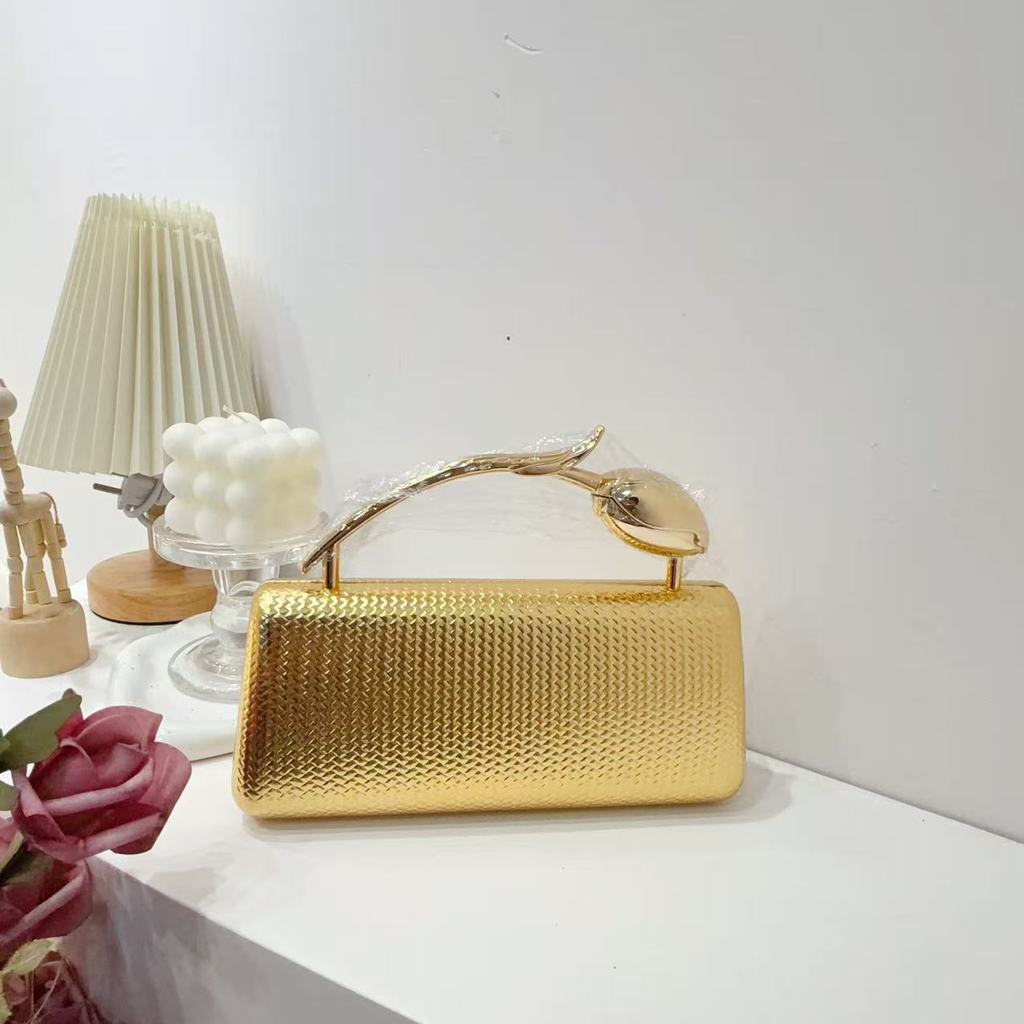 Pochette a Forma di Rosa in PU con Catena per Serata Romantica