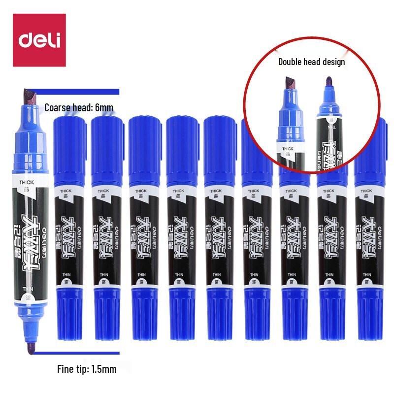 Deli S555 Dual-Tip Waterproof Marker Pens