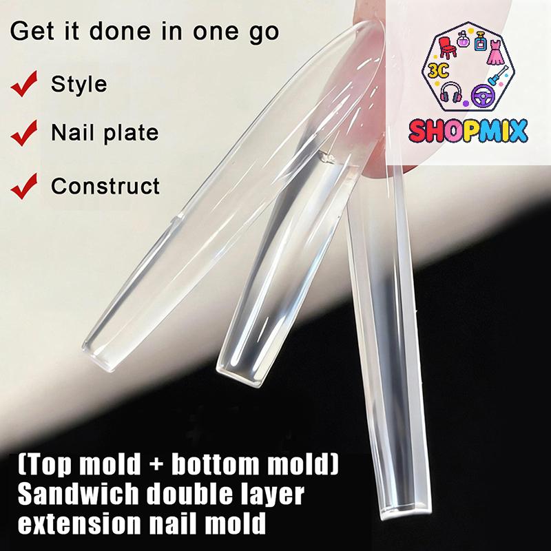 Dual Nail Forms 240pcs 15size Extensions-Dual Forms Coffin Almond Nail Forms Top Mold Bottom Mold