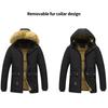 Men Winter Coat Hooded Plush Solid Color Thicken Furry Cold-proof Pockets Plus Size Winter Cotton Coat Male Clothes
