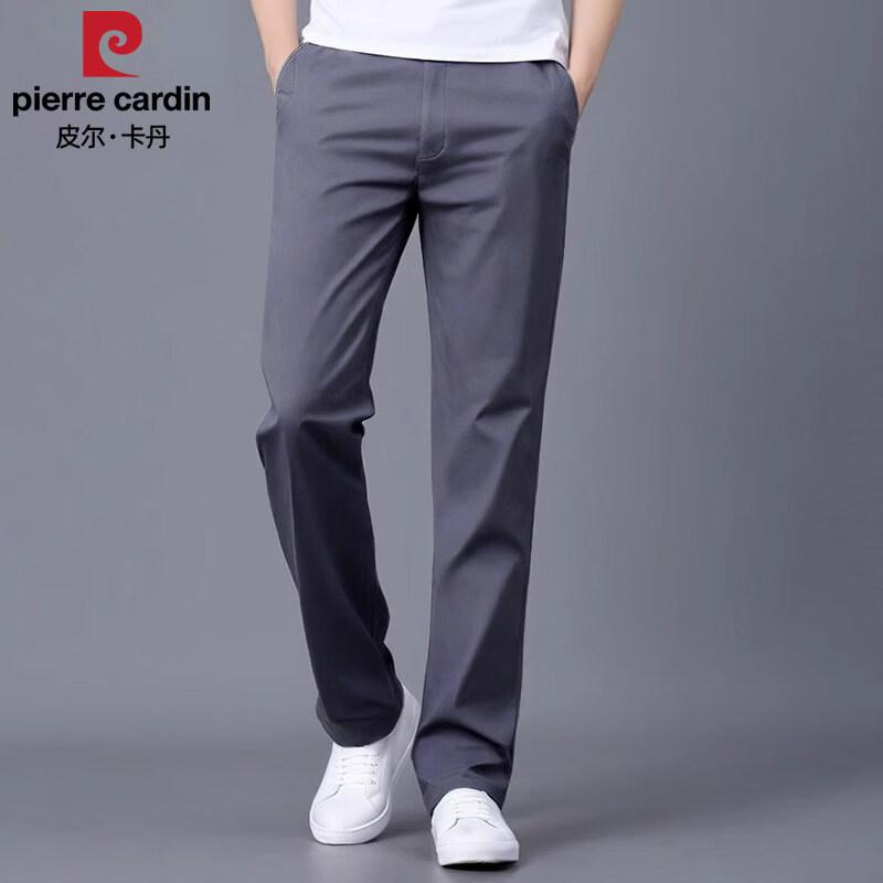 Pierre Cardin Men s Summer Thin Cotton Stretch Straight Casual Pants 32