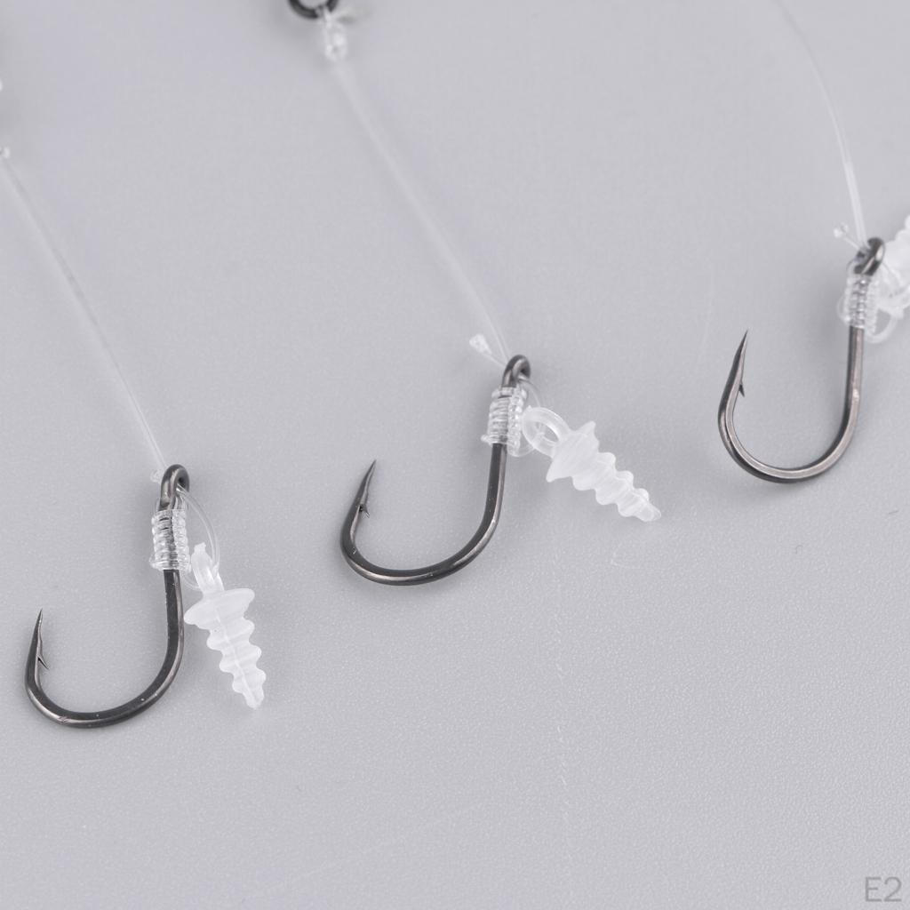 3pcs Carp Fishing Rigs Leader Ready Tied with Screw Swivels