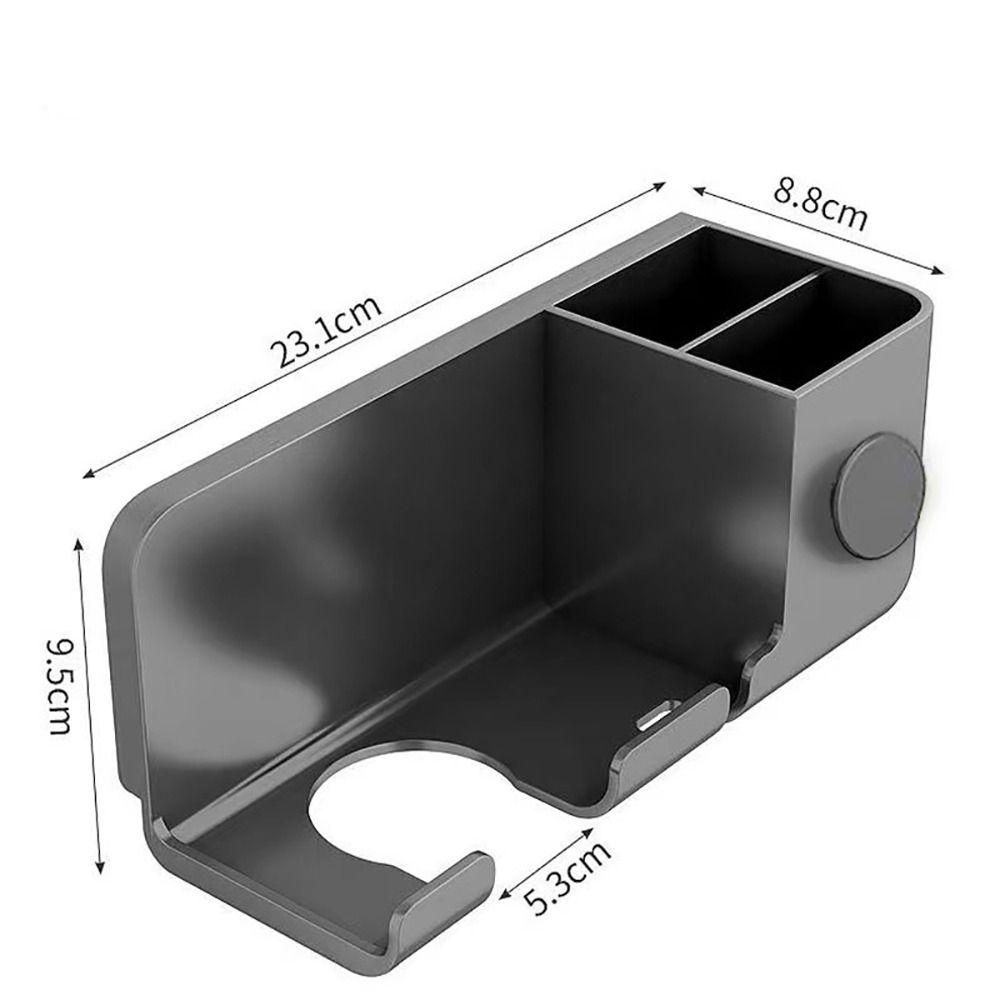 Wall Mounted Hair Dryer Holder Plastic Black White Grey Storage Box Shelf Bathroom Organizer Self Adhesive Dryer Hair Stand