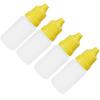 50Pcs 10ml Eye Liquid Bottle Portable Squeezable Empty Eye Drops Container with Plugs LidYellow