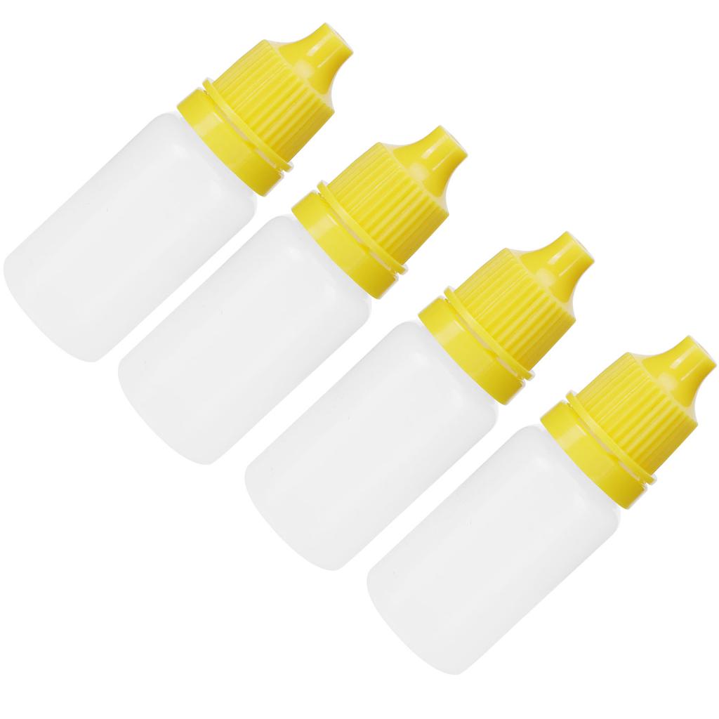 50Pcs 10ml Eye Liquid Bottle Portable Squeezable Empty Eye Drops Container with Plugs LidYellow