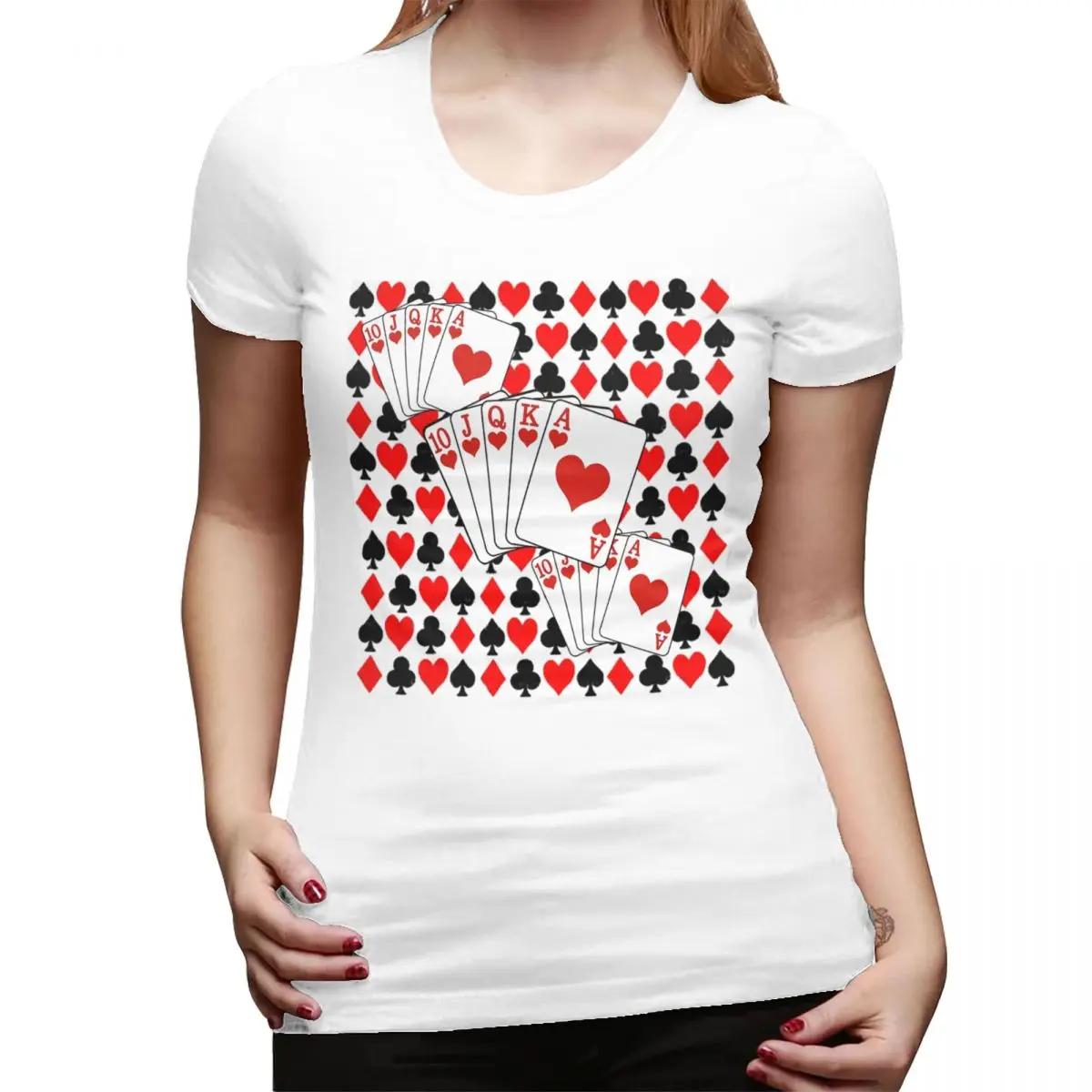 

Casino Nights Red Queen Of Hearts TShirt for Women Round Neck Streetwear T Shirts Womens Short Sleeve Summer Clothes Tops S