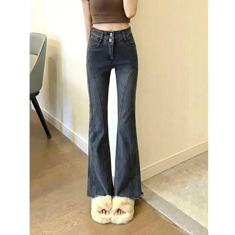 Jeans Women Stretch Retro High Waist Slim Slim Slim Slim Mopping Pants