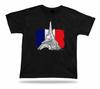 T SHIRT Paris France Flag Big Eiffel Tower War On Terror Red White and Blue