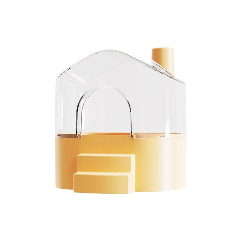 Clearly View 360Degree Hamster Sand Bath House SplashProof Base For Exploration Sleep Hideouts Easy Cleaning Maintenance