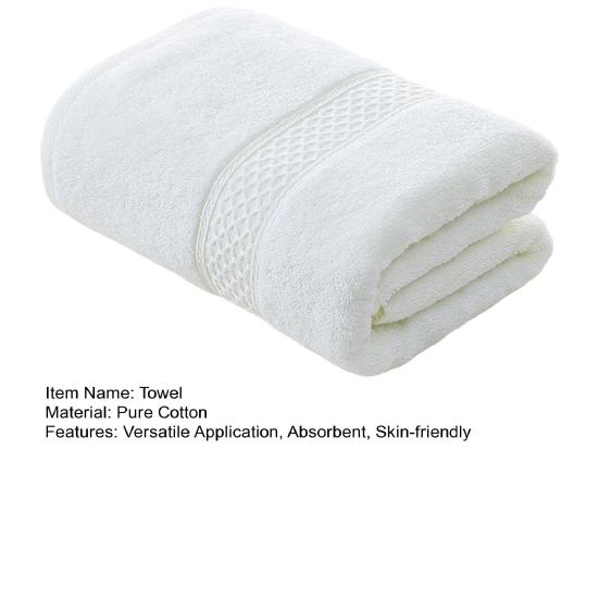 Toalha de Banho Macia e Absorvente de Terry de Algodão, Pano de Rosto, Amigo da Pele, Cor Sólida, Jacquard, para Casa