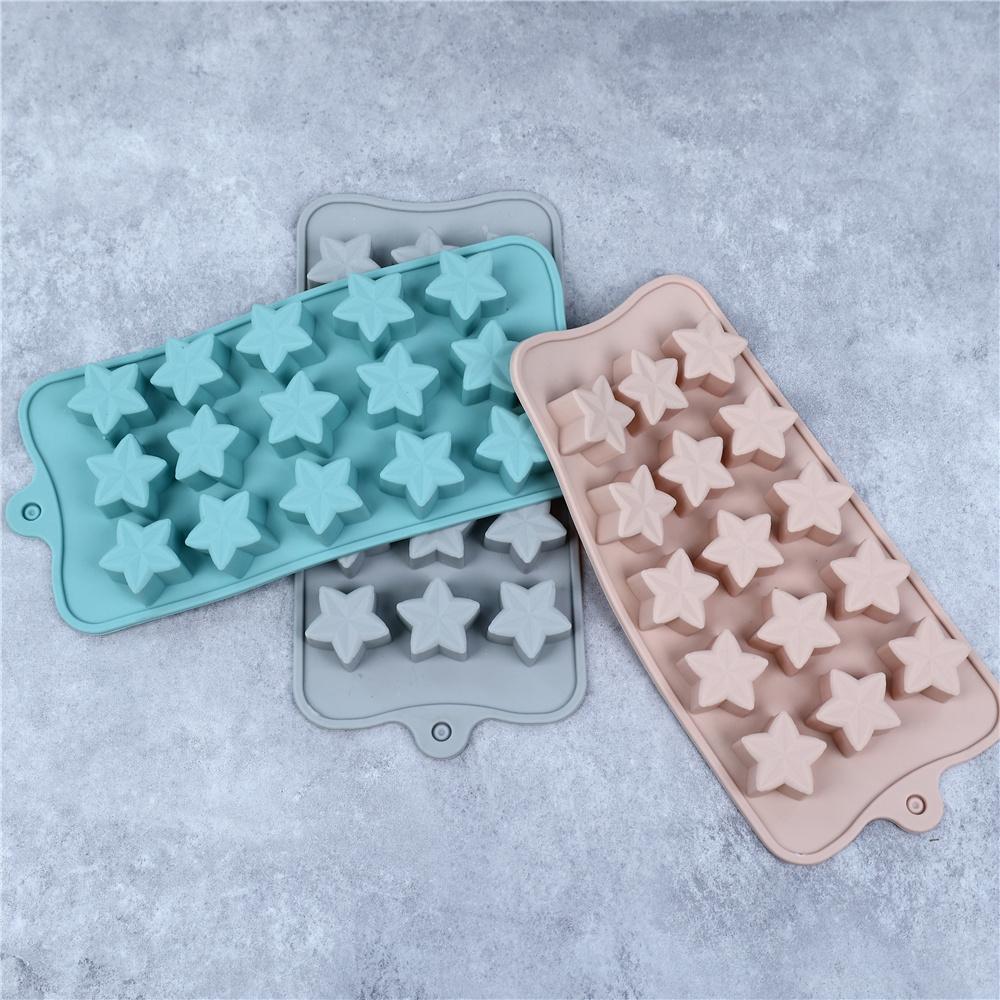 Silicone Ice Cream Chocolate Mold Cookie Five-pointed Star Mould for Jelly Fudge Truffle Ice Cube Cake Decoration Baking Tools