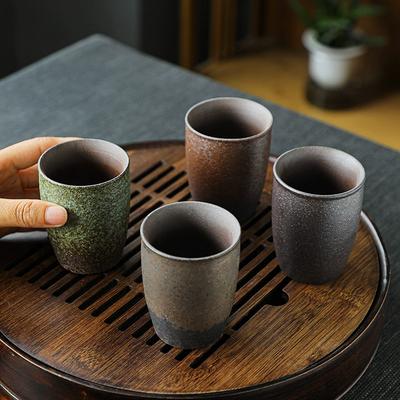 Retro Colorful Tea Cups 4oz 120ml Coarse Ceramic Coffee Mugs