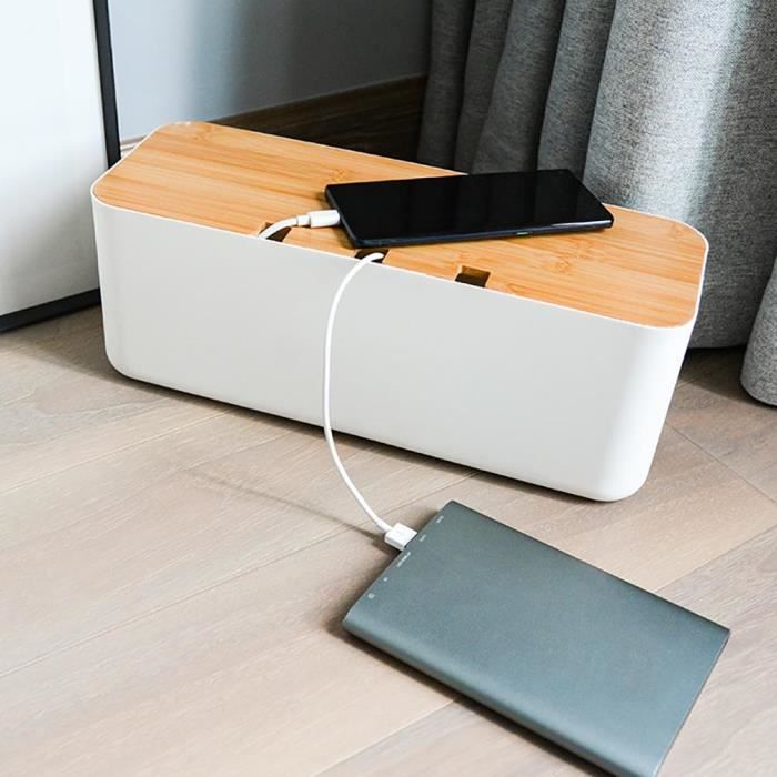 

Boîte de rangement pour câbles - CIKONIELF - Cache-prise anti-poussière - Dissipation thermique - Blanc
