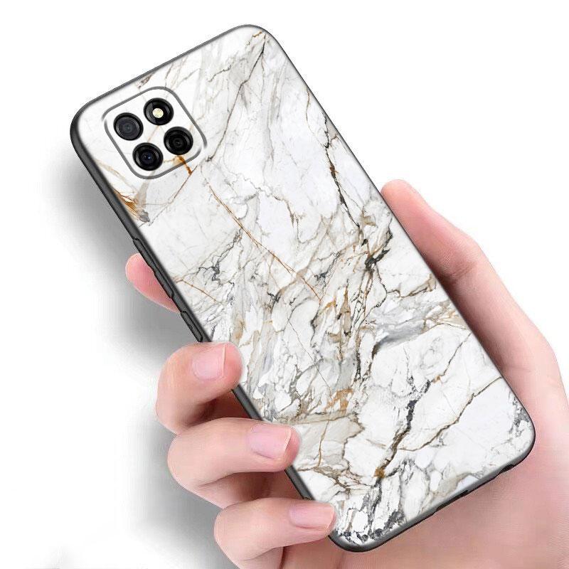 Schwarz-weißer Marmor-Fall für Samsung A04 A21 A30 A50 A52 S A13 A14 A22 A23 A32 A53 A73 5G A11 A12 A31 A33 A51 A70 A71 A72