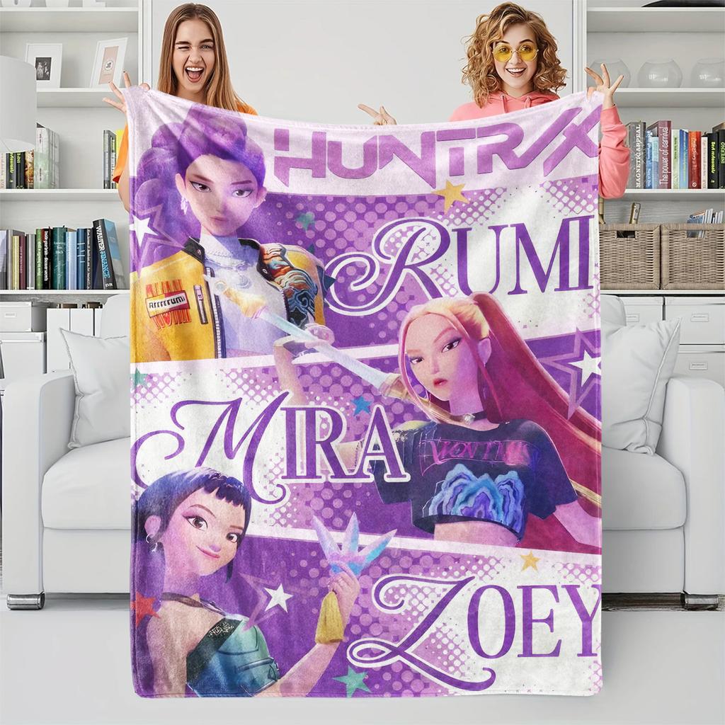 K-Pop Demon Hunters Regali per Fan Coperta Anime Coperta Plaid in Flanella Adatta Casa Tempo Libero Campeggio Viaggio Coperta Multifunzionale
