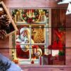 Santas Claus Window Side Double Sided Stickers Home Wall Stickers