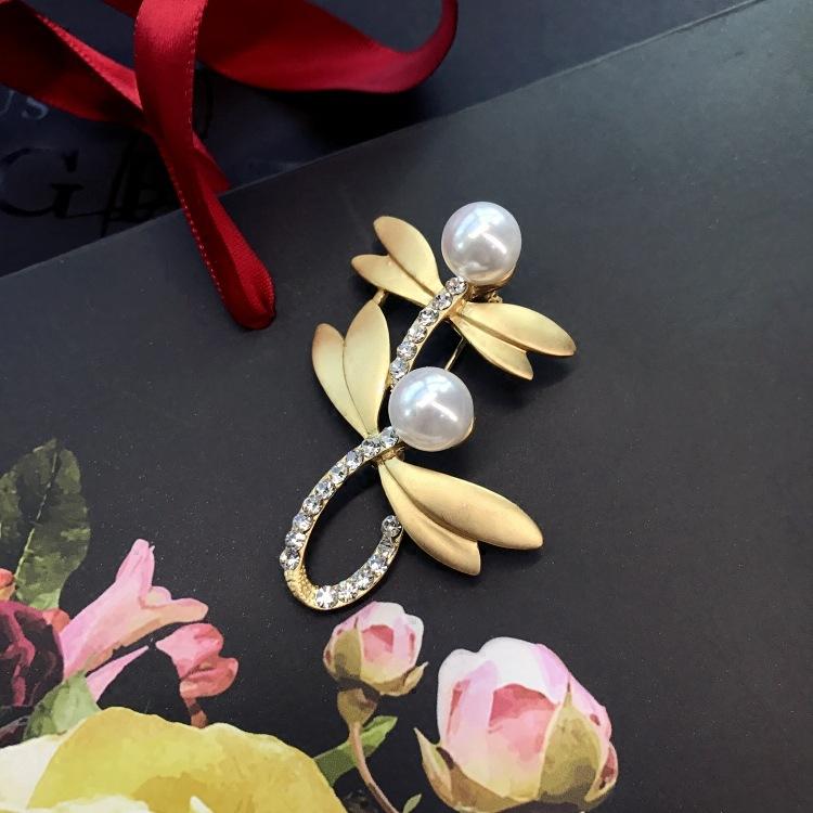 Fashion temperament dumb gold brooch corsage women's suit jacket sweater coat pin crystal high-end accessories