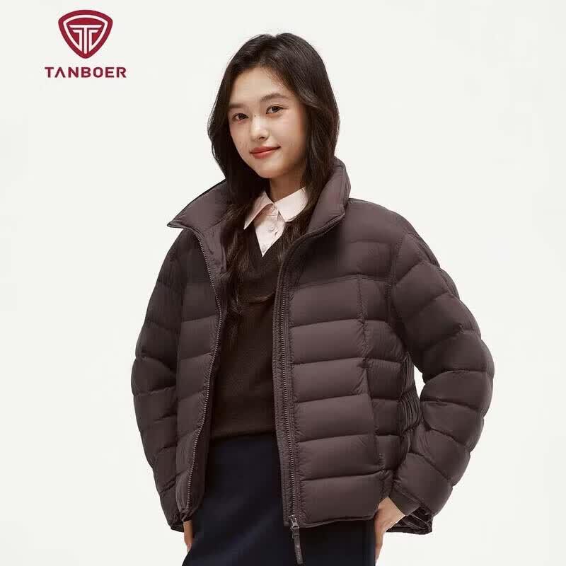 Tanboer Women's Lightweight Stand-Collar Down Jacket