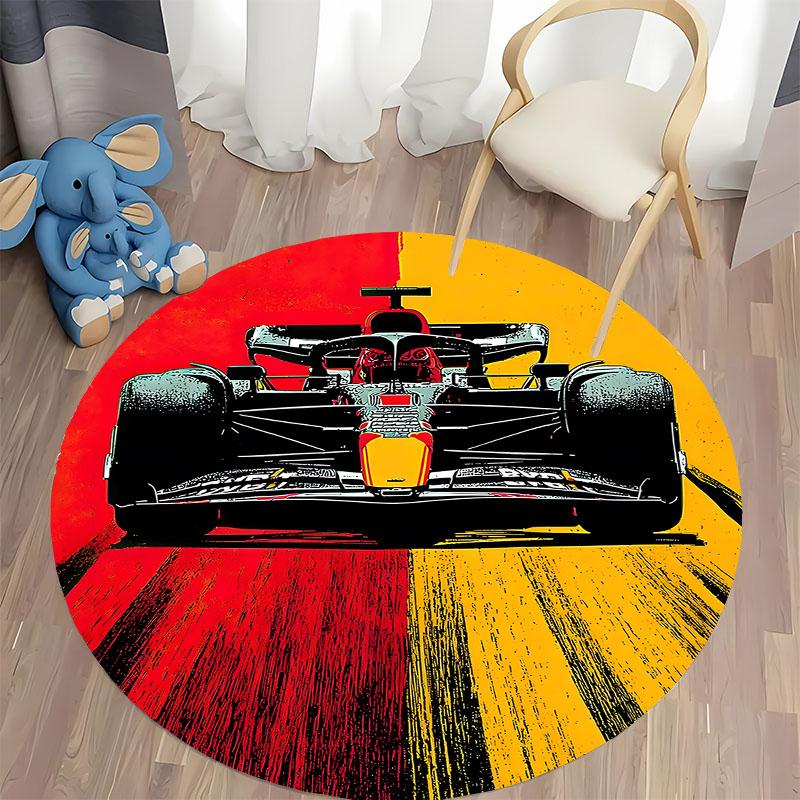 Dynamic Racing Car Design Round Rug for Living Room round carpet for home sofa bedroom, gift