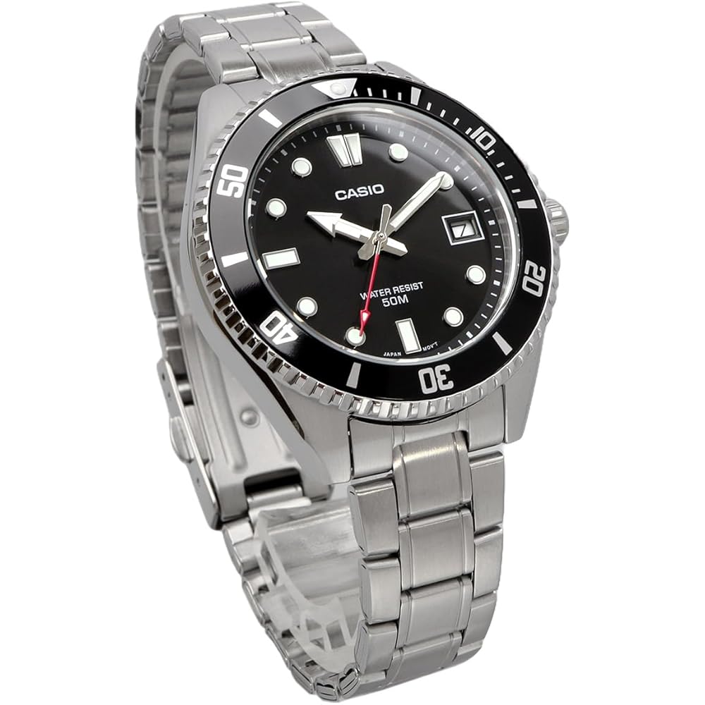 Casio Standard Analog Watch MDV-10D-1A1V Black Bezel Metal Band Unisex