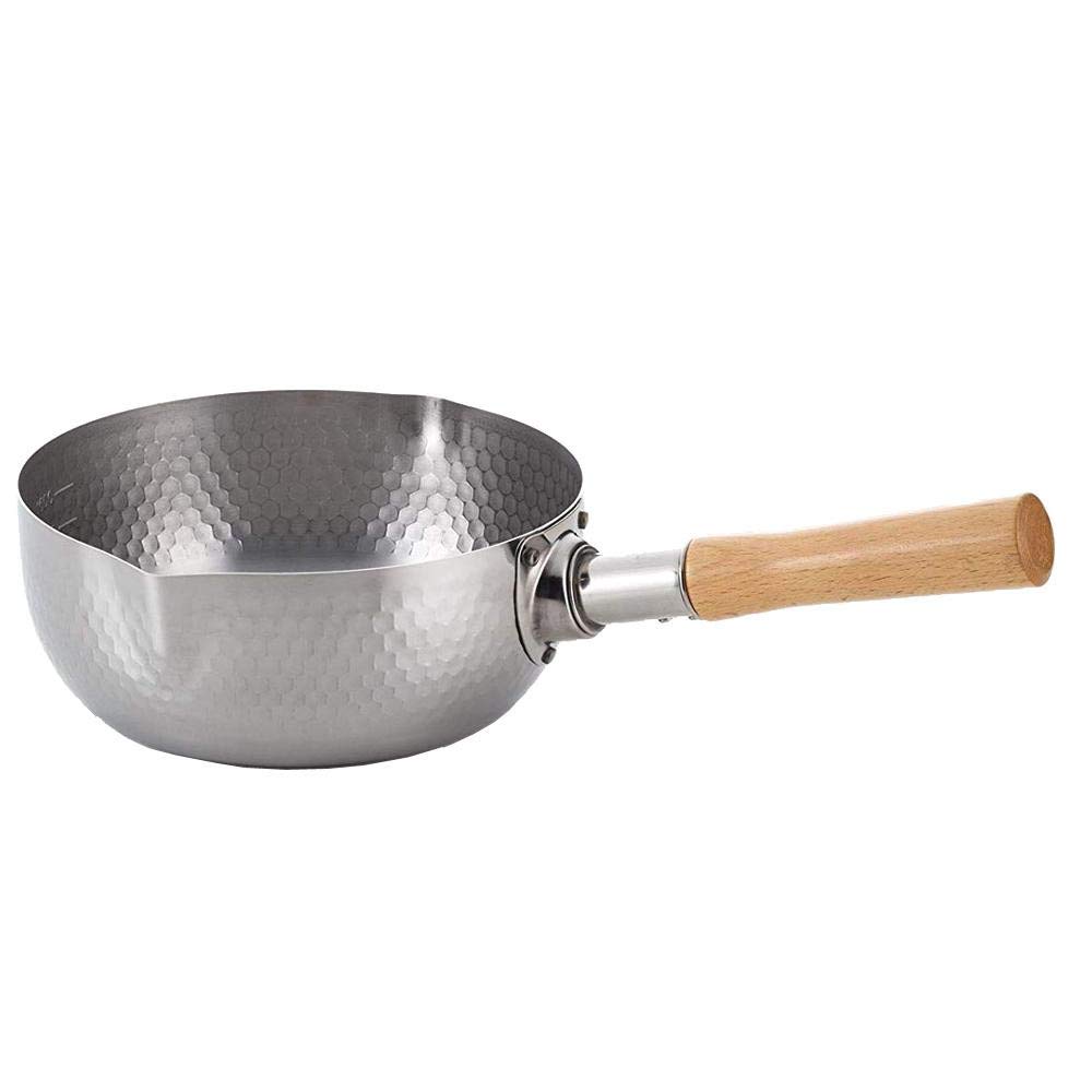 Maruyama Giken KOURIKKA Stainless Steel Yukihira with Pouring Spout and Induction and Gas Stove Made In Pot, 20cm, Graduations, Compatible, Japan,