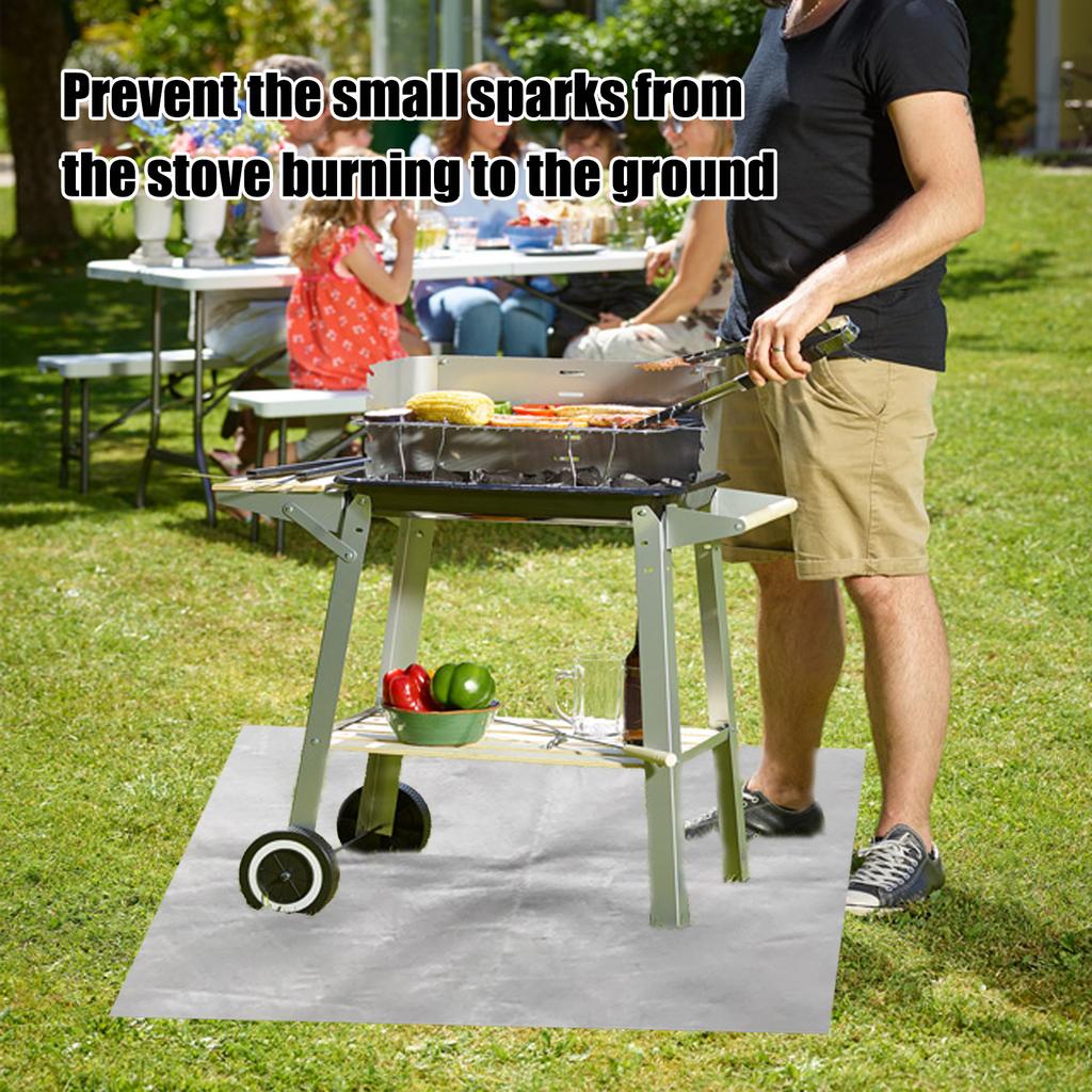 Feuerfeste Matte, Outdoor-Feuerstelle Matte, Grill-Wärmedämmmatte, Feuerstelle Feuerfeste BBQ-Matte, Quadratische Schutzmatte