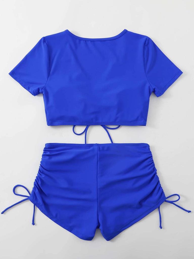 European & American Tie-up Bow Bikini Swimwear Set - Women's Sexy Beach Swimsuit