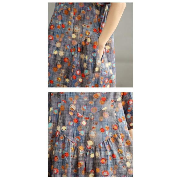 New Summer Vintage Plus Size Women Dress Long Oversized Casual Loose O Neck Basic
